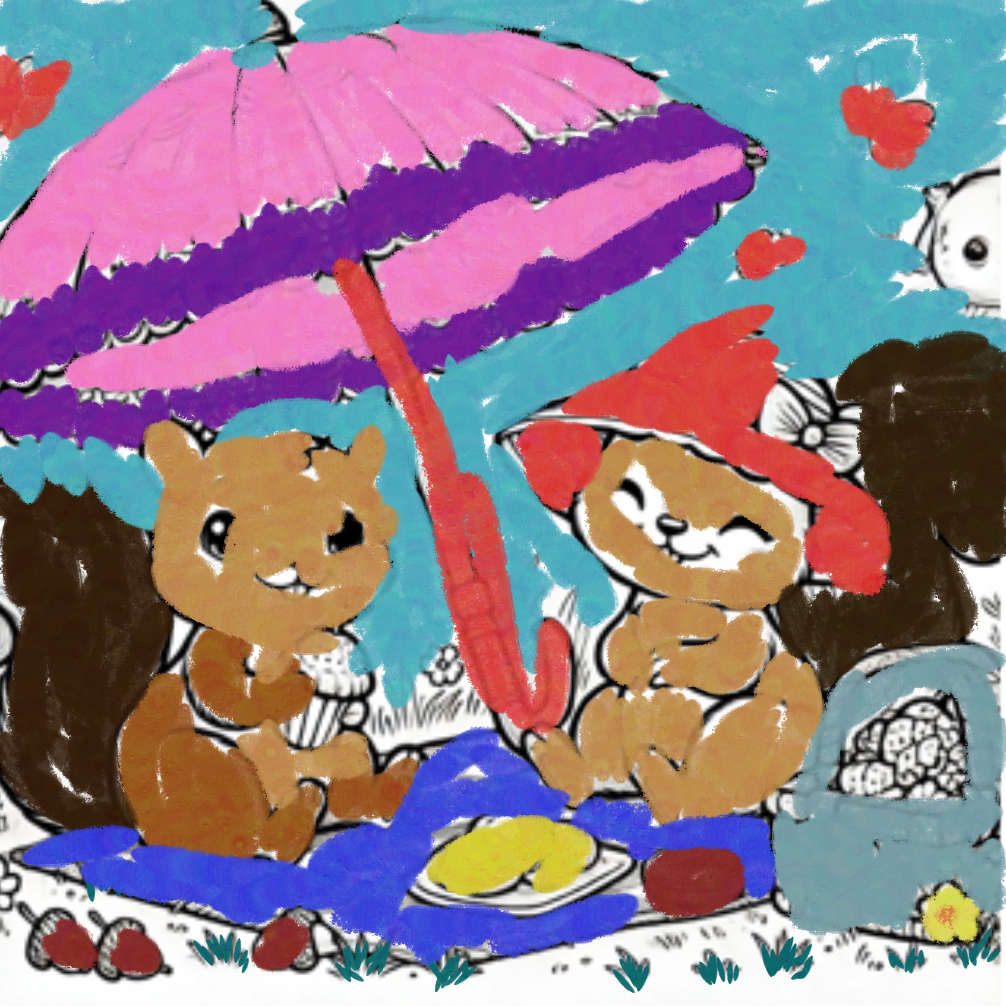 under the umbrella