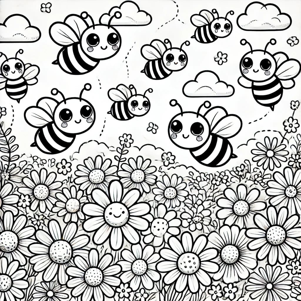 Colouring page: Flutterby Friends