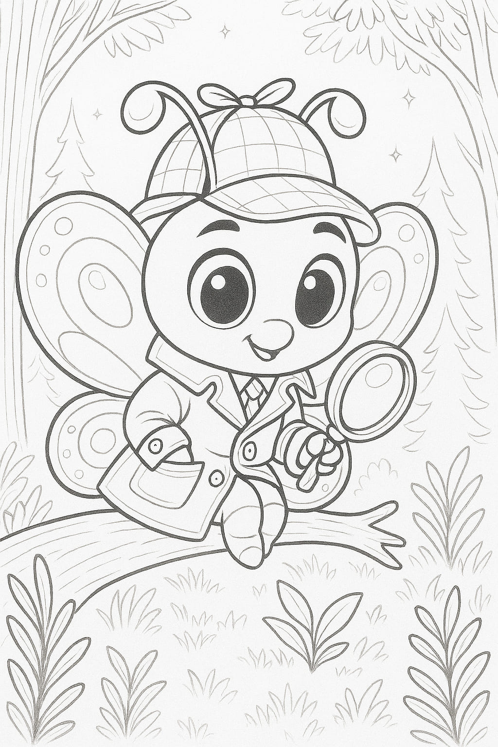 Colouring page: Flutterby Friends