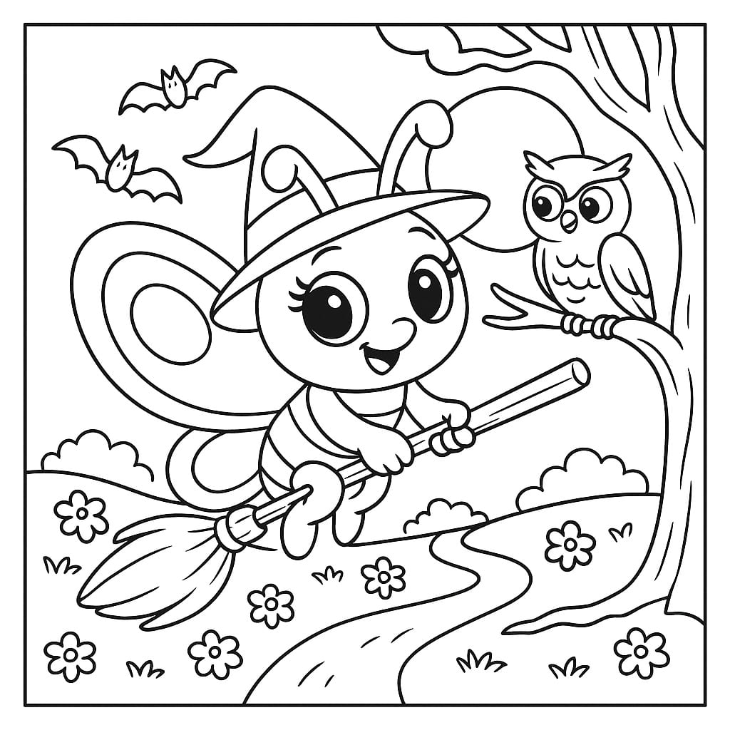 Colouring page: Flutterby Friends