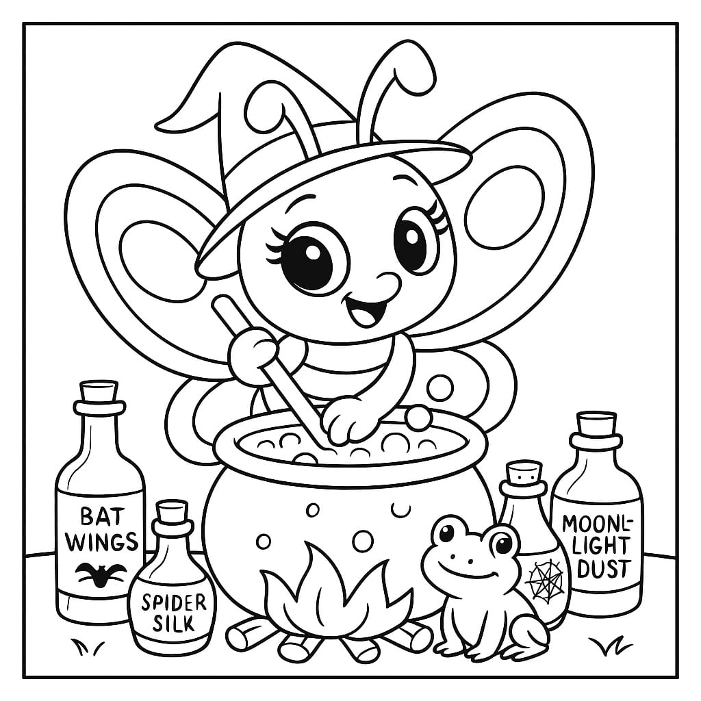 Colouring page: Flutterby Friends