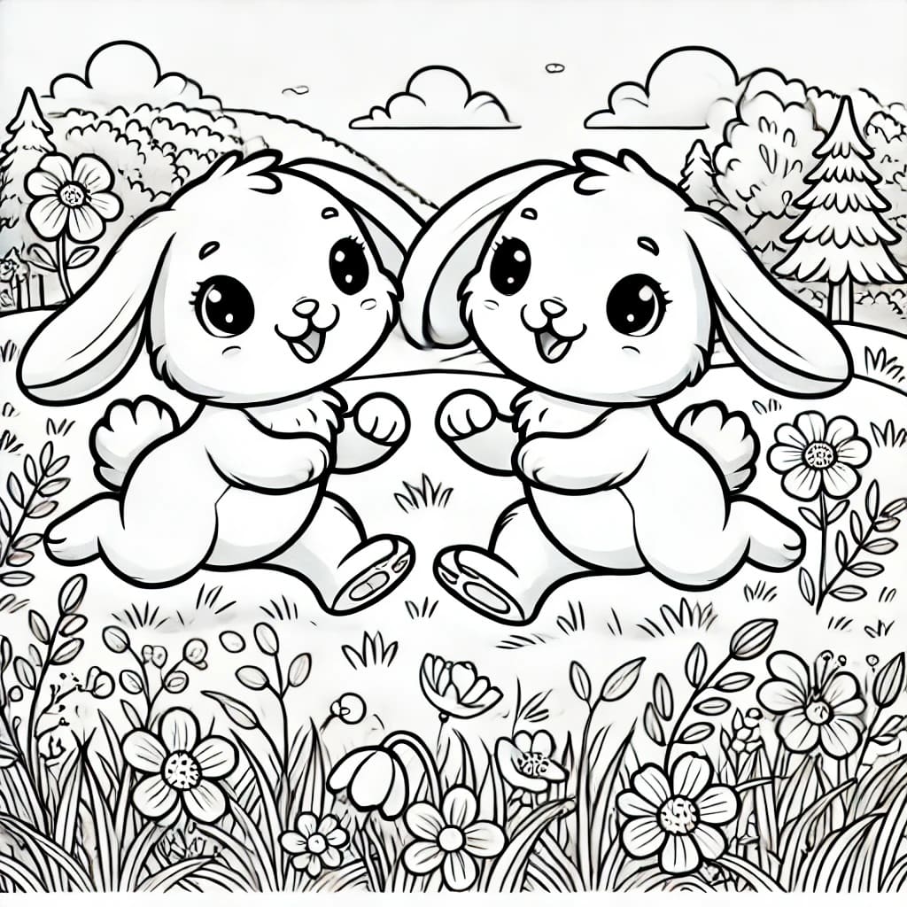 Colouring page: Flutterby Friends