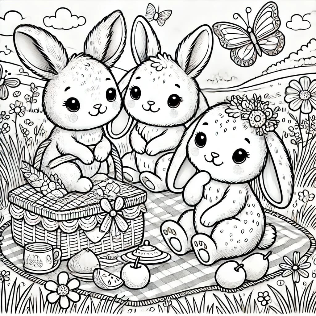 Colouring page: Flutterby Friends