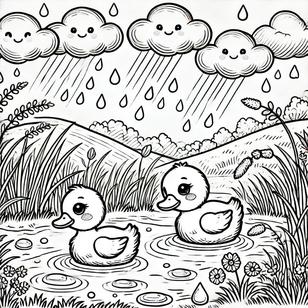 Colouring page: Flutterby Friends