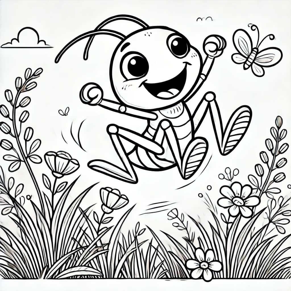 Colouring page: Flutterby Friends