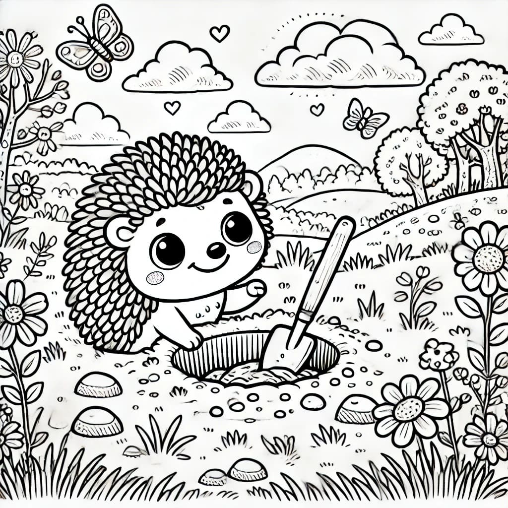 Colouring page: Flutterby Friends