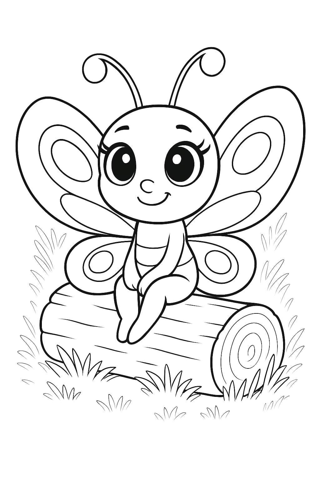 Colouring page: Flutterby Friends