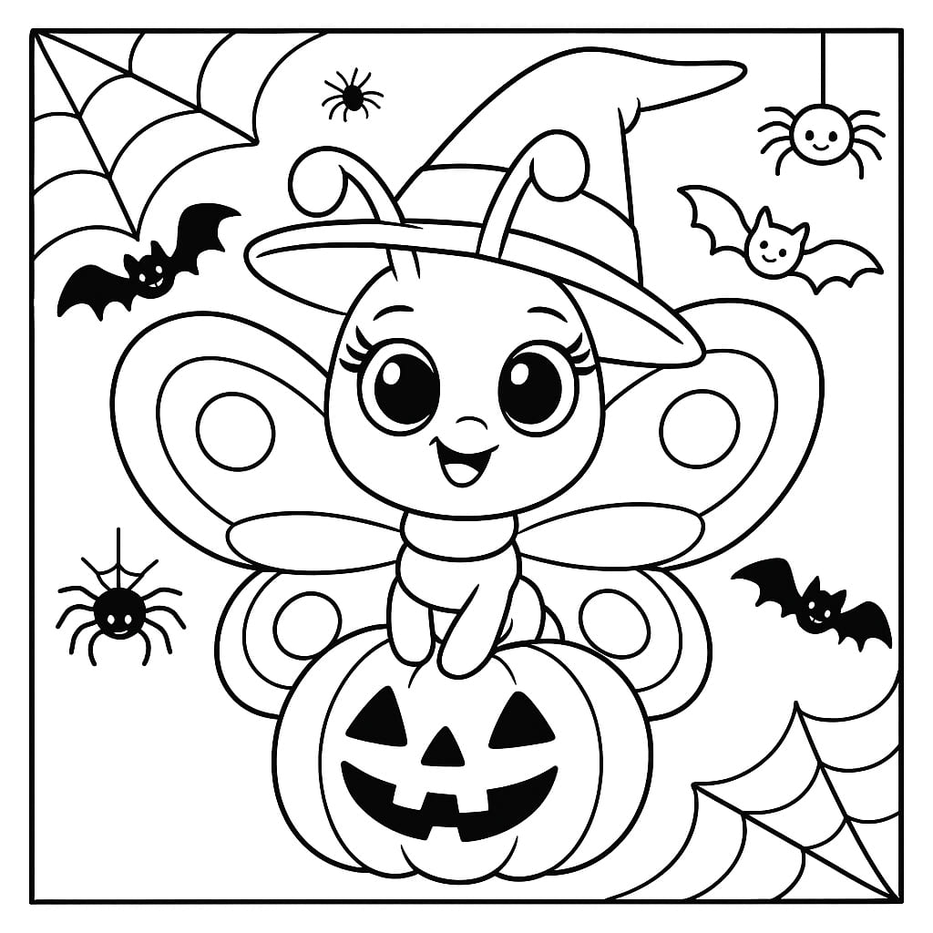 Colouring page: Flutterby Friends