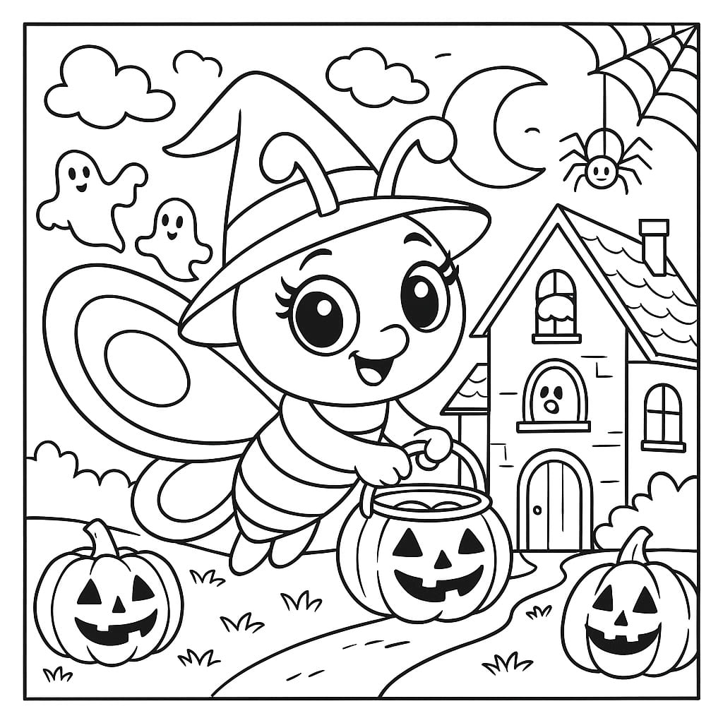 Colouring page: Flutterby Friends