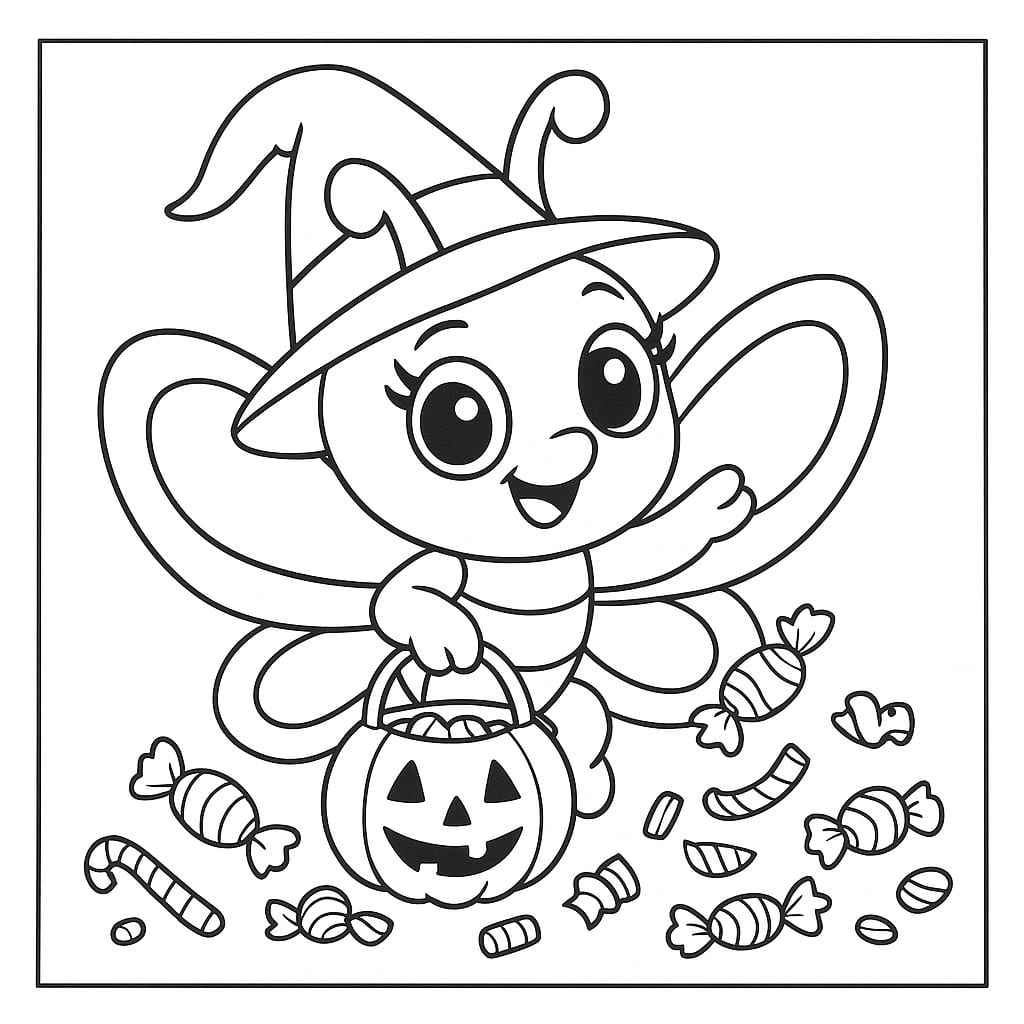 Colouring page: Flutterby Friends