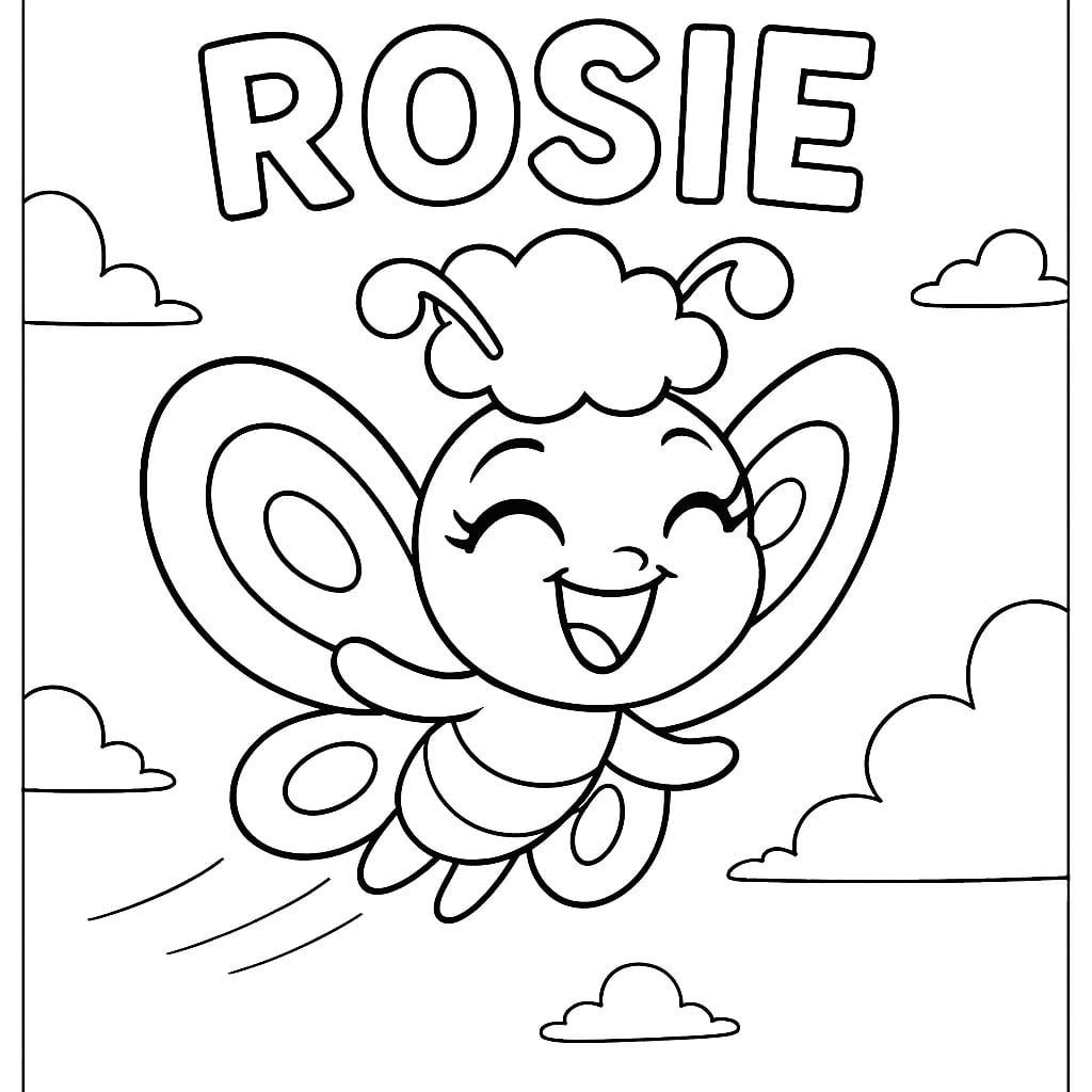 Colouring page: Flutterby Friends