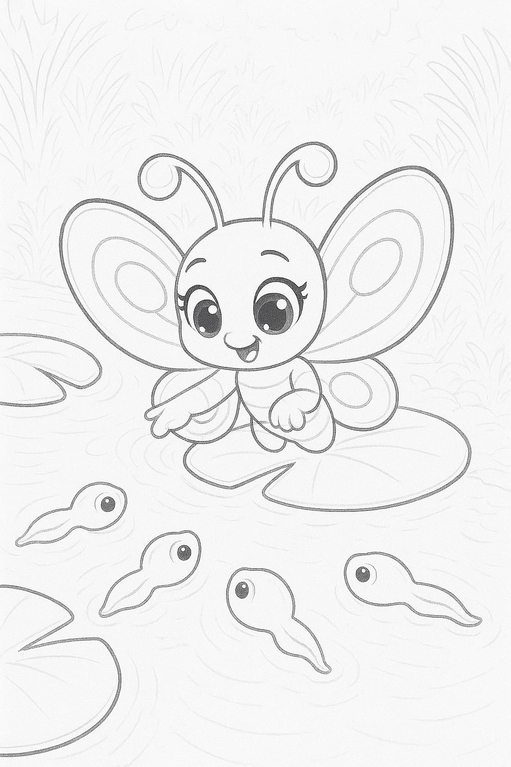 Colouring page: Flutterby Friends