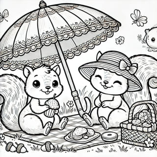 Colouring page: Flutterby Friends