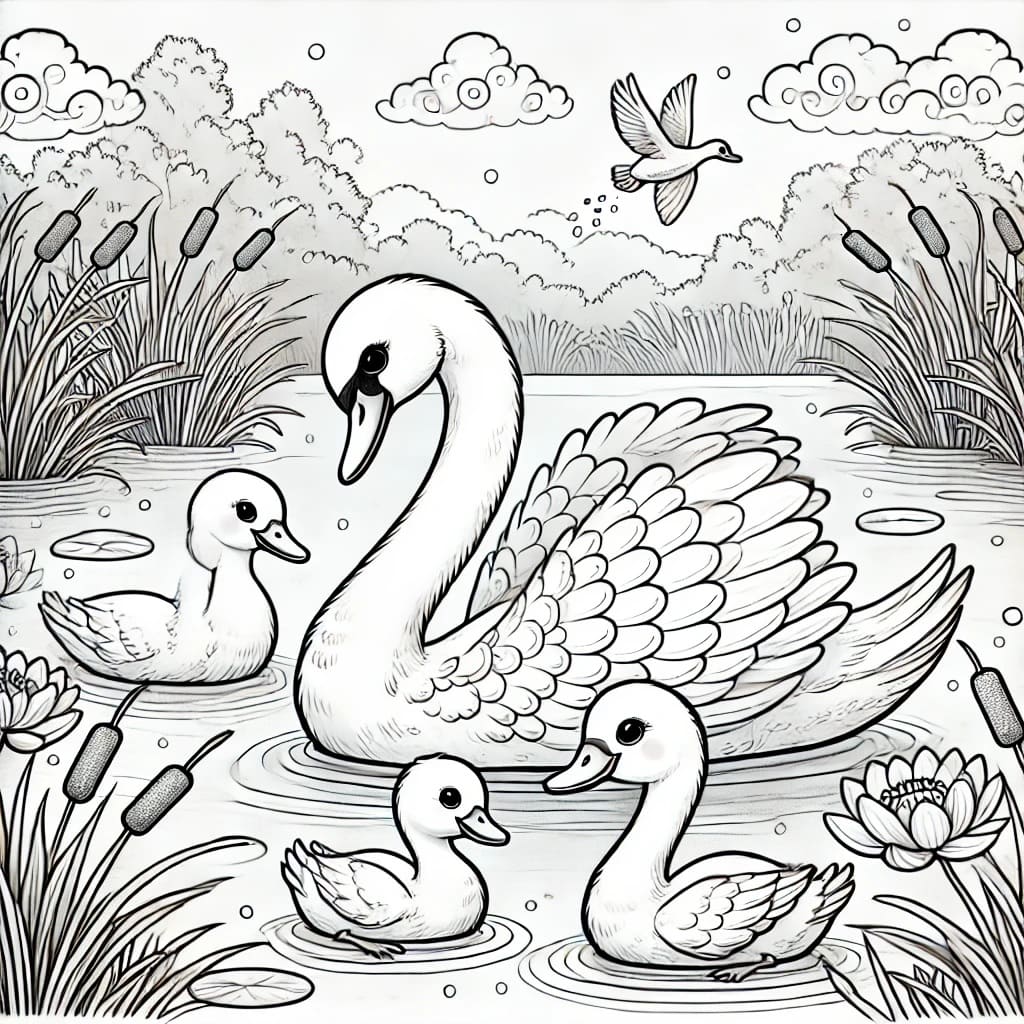 Colouring page: Flutterby Friends