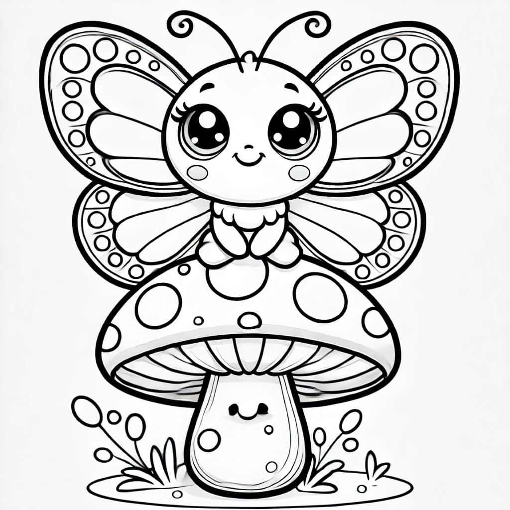 Colouring page: Flutterby Friends