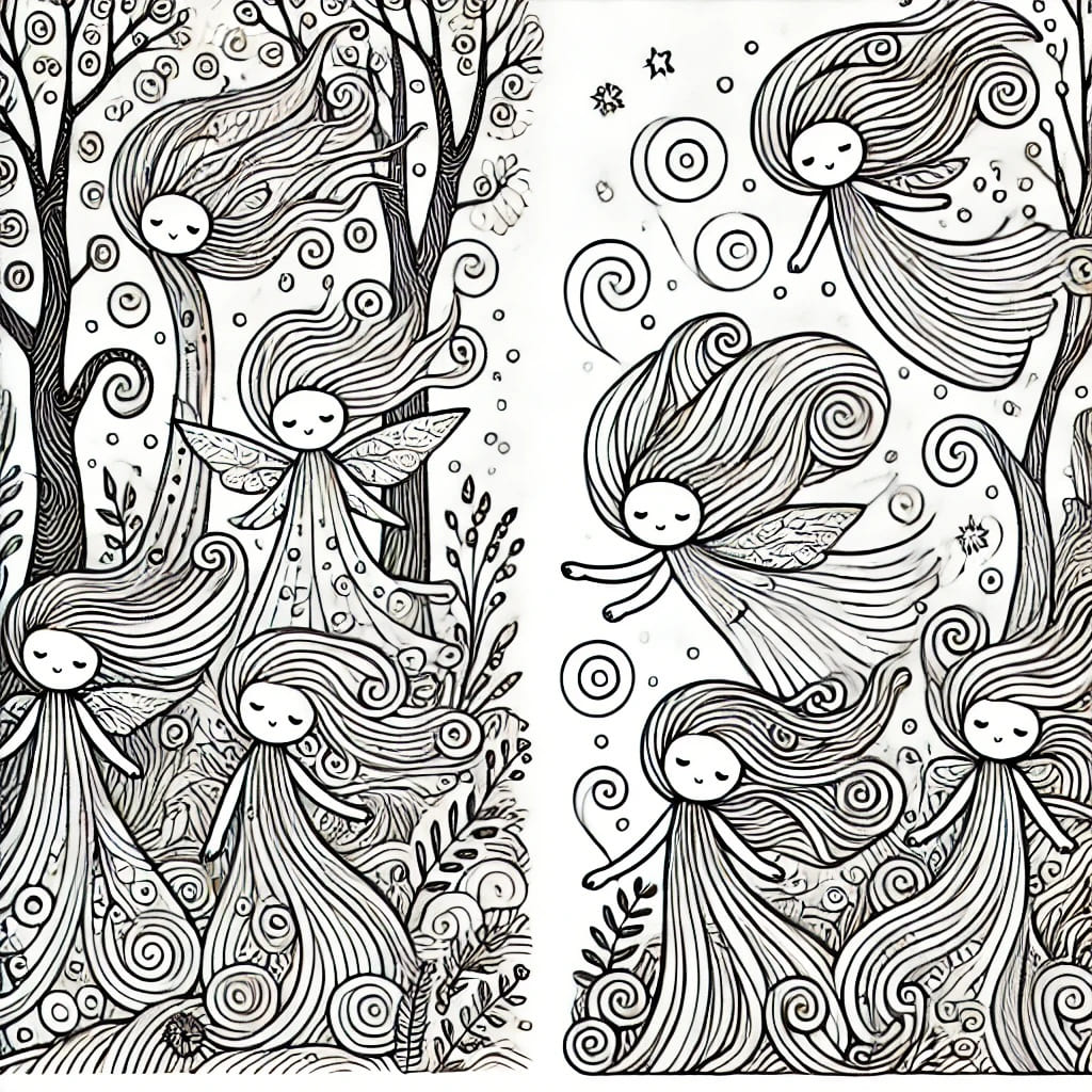 Colouring page: Flutterby Friends